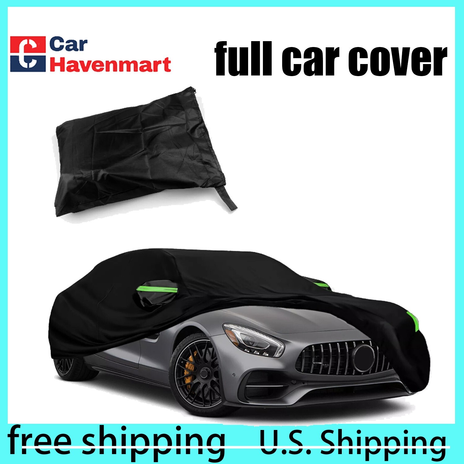 For Ford Fusion Full Car Cover Waterproof Protection Rain Dust Resistant Black