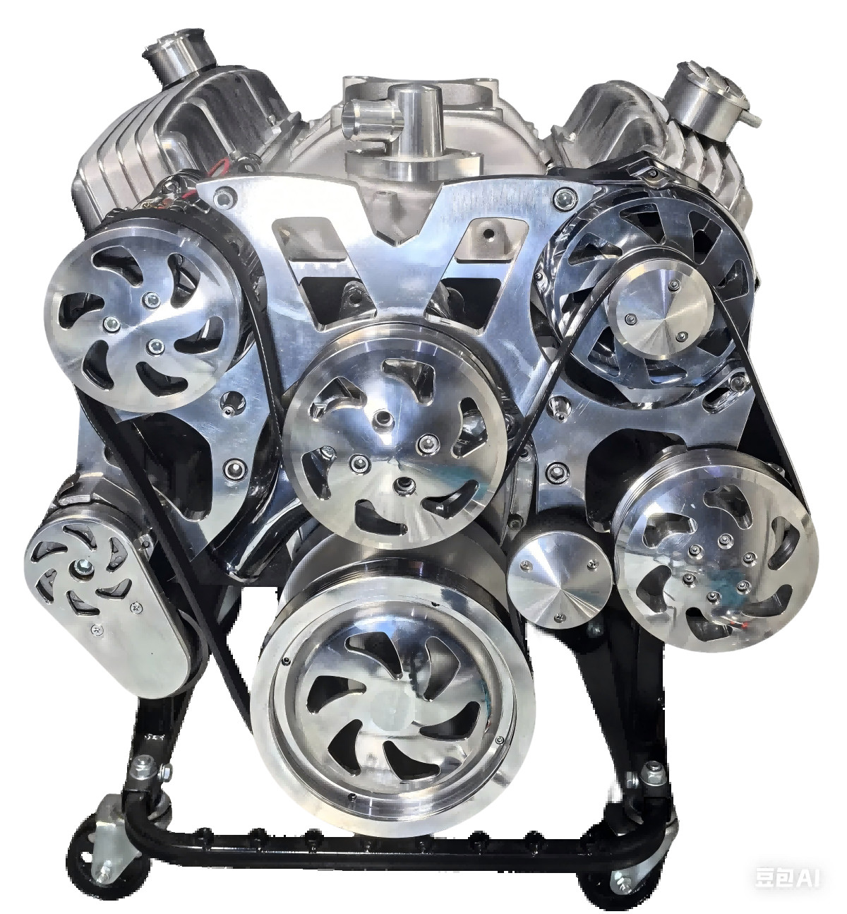 SBC 350 POL Aluminum Complete Serpentine Engine Pulleys & Bracket Kit LWP 6 Ribs SBC 350 POL Aluminum Complete Serpentine Engine Pulleys & Bracket Kit LWP 6 Ribs