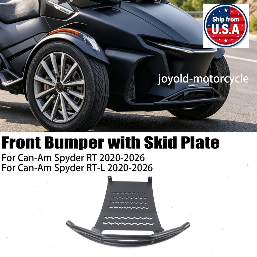For Can-Am Spyder RT RT-L 2020-2026 Tubular Front Bumper with Skid Plate Cover