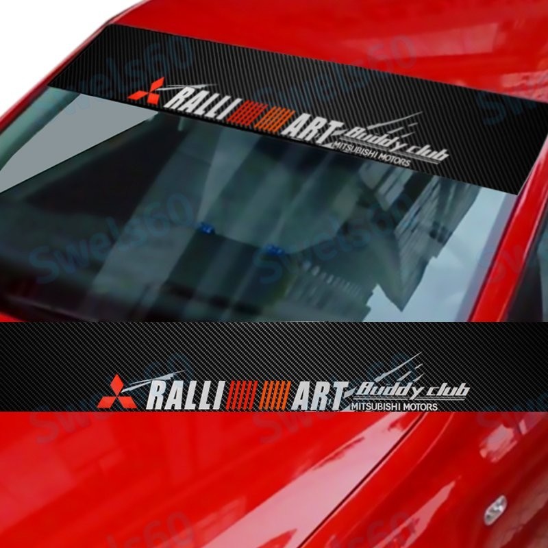 Windshield Carbon Fiber Banner Decal For Mitsubishi EVO Ralliart Eclipse Sticker Windshield Carbon Fiber Banner Decal For Mitsubishi EVO Ralliart Eclipse Sticker