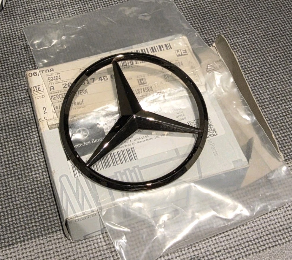 Genuine Mercedes C Class W206 Rear Black Star Emblem Badge 2068174600 Night Pack Genuine Mercedes C Class W206 Rear Black Star Emblem Badge 2068174600 Night Pack