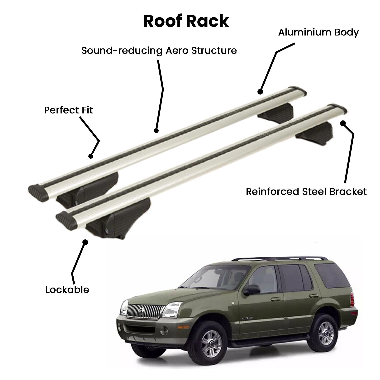 2 Pcs Silver Cross Bars for  MINI CLUBMAN SW 2007-2014