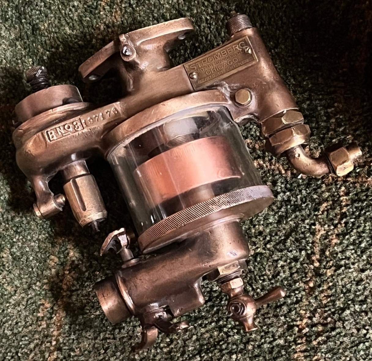 VINTAGE STROMBERG B NO.3 ANTIQUE BRASS/COPPER UPDRAFT CARBURETOR AUTOMOBILE PART