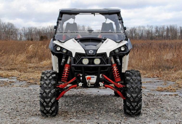 SuperATV Scratch-Resistant Flip Windshield for Can-Am Maverick