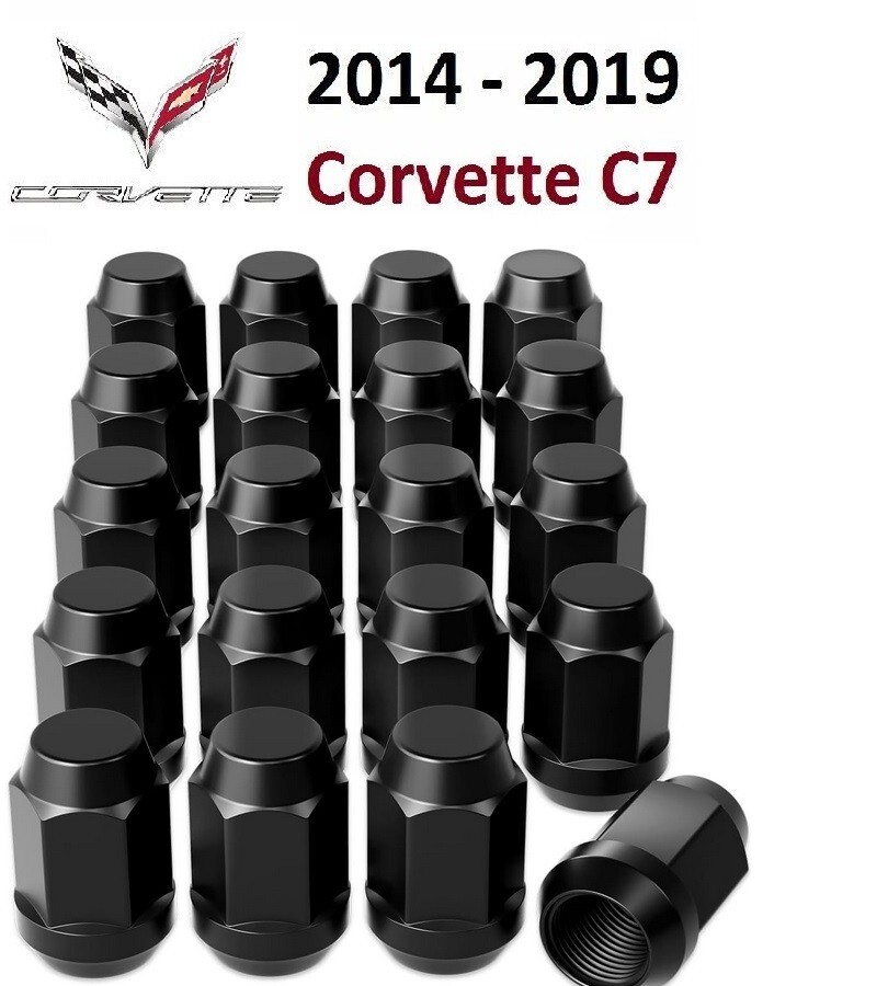 2014-2019 Corvette C7 Gloss Black Lug Nuts Factory Style