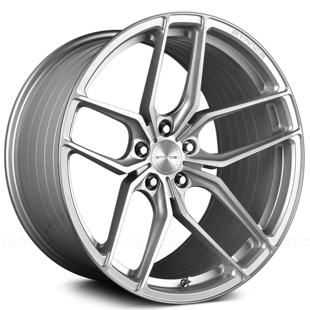 19x8.5/19x10 Stance Wheels SF03 Brush Silver Rims (4pcs)