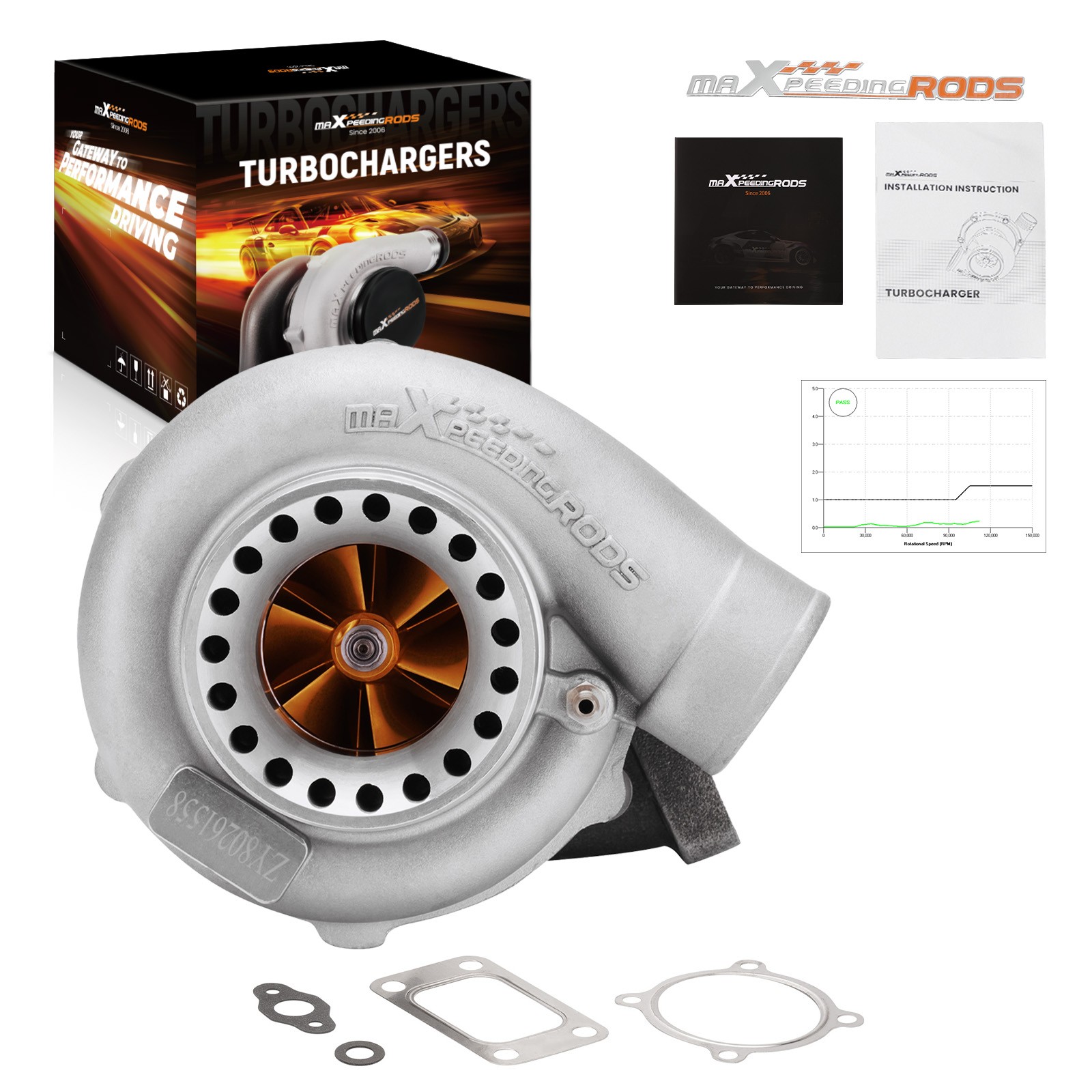 Street Billet GT35 GT3582 Turbo Cast Turbine T3 4-Bolt Turbocharger 3.0L-6.0L