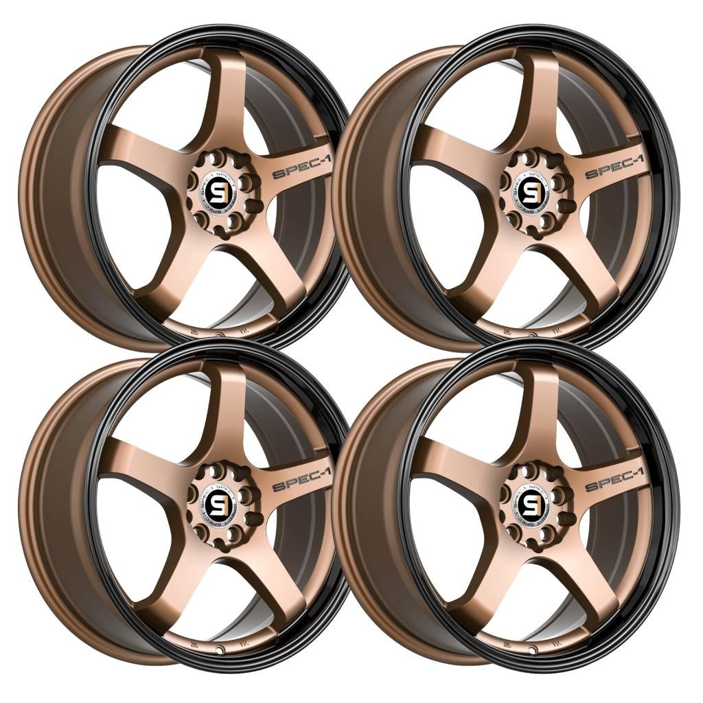 (Set-4) Spec-1 SPT-31 18x8.5 5x110 38mm Black Bronze Wheels Rims 18 Inch