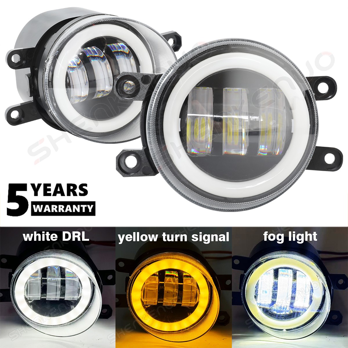 2x Front Bumper LED Fog Lights DRL Halo Driving Lamp For Toyota Camry 2007-2014