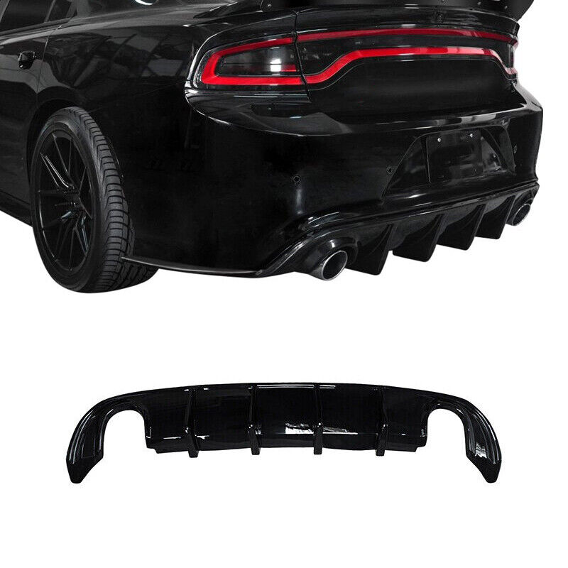 Gloss Black Fit For Dodge Charger 15-18 RT 15-23 SXT Rear Bumper Lip Diffuser 