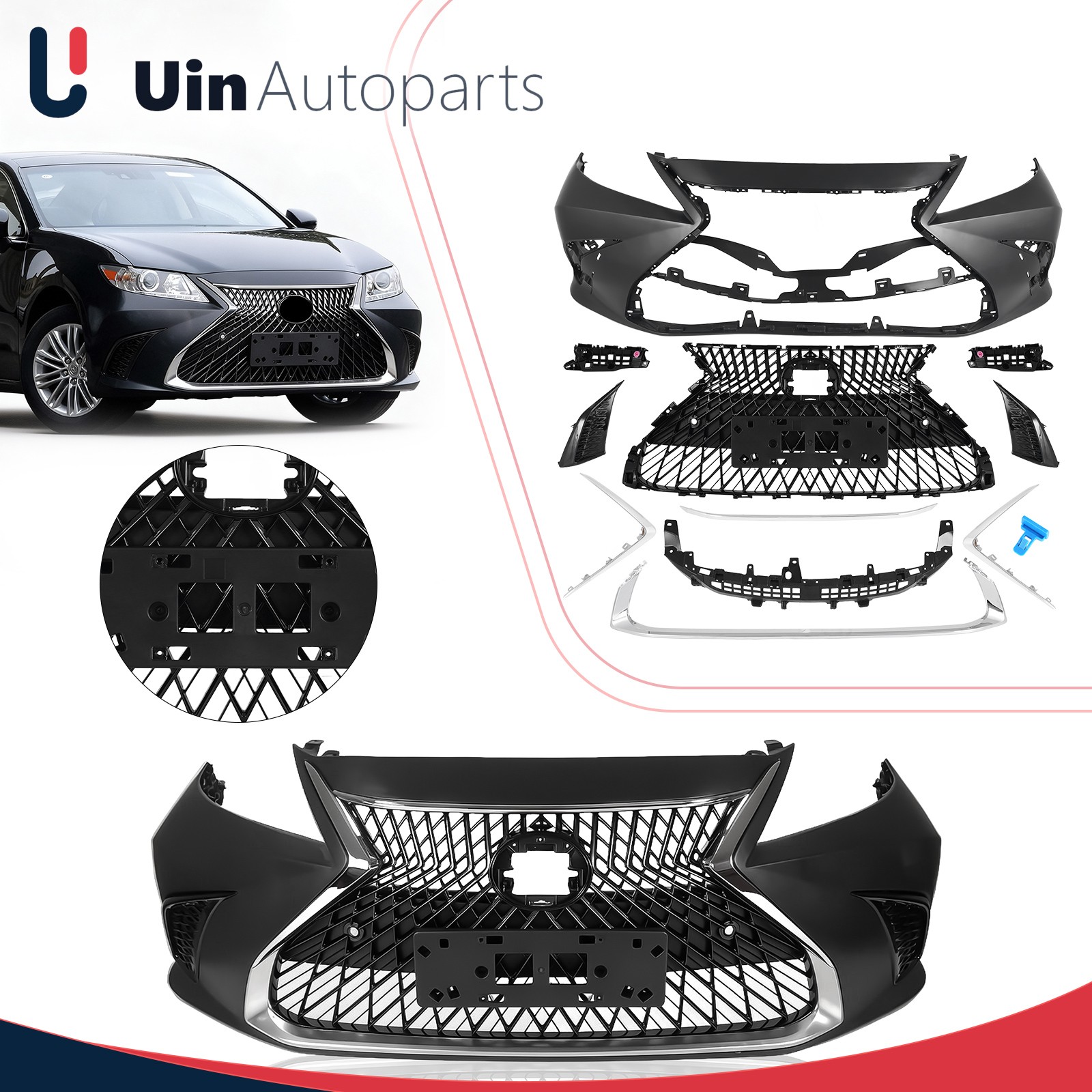 Front Bumper Conversion Kit Cover For Lexus ES350 ES300h LS Style 2013 2014 2015
