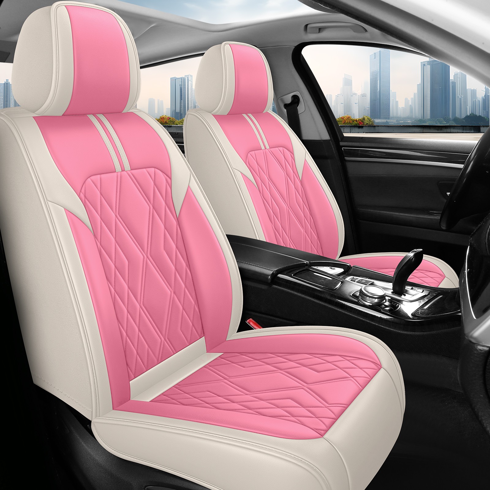 For Mercedes Leather Car Seat Covers 5-Seats Front & Rear Full Set Protector Pad