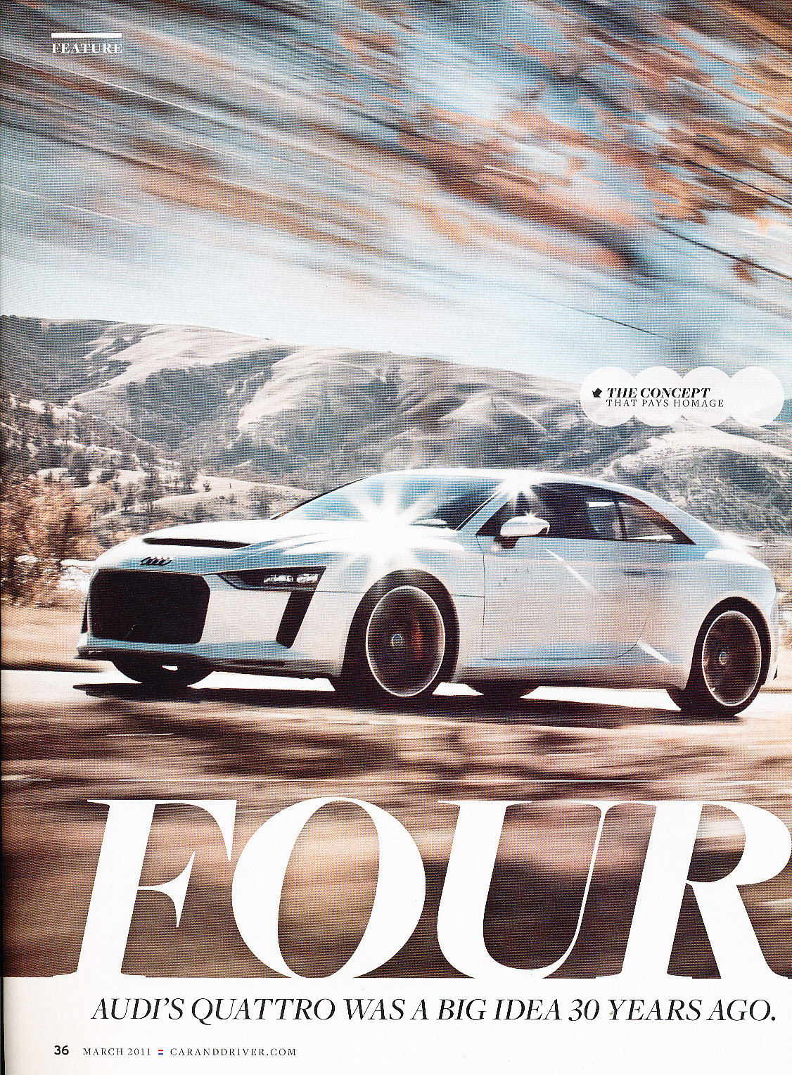 2011 Audi Quattro Concept and Sport 1981 Road Test Car Print Article J319
