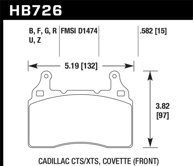 Fits Hawk 10-17 Chevrolet Camaro HP+ Compound Front Brake Pads Fits Hawk 10-17 Chevrolet Camaro HP+ Compound Front Brake Pads
