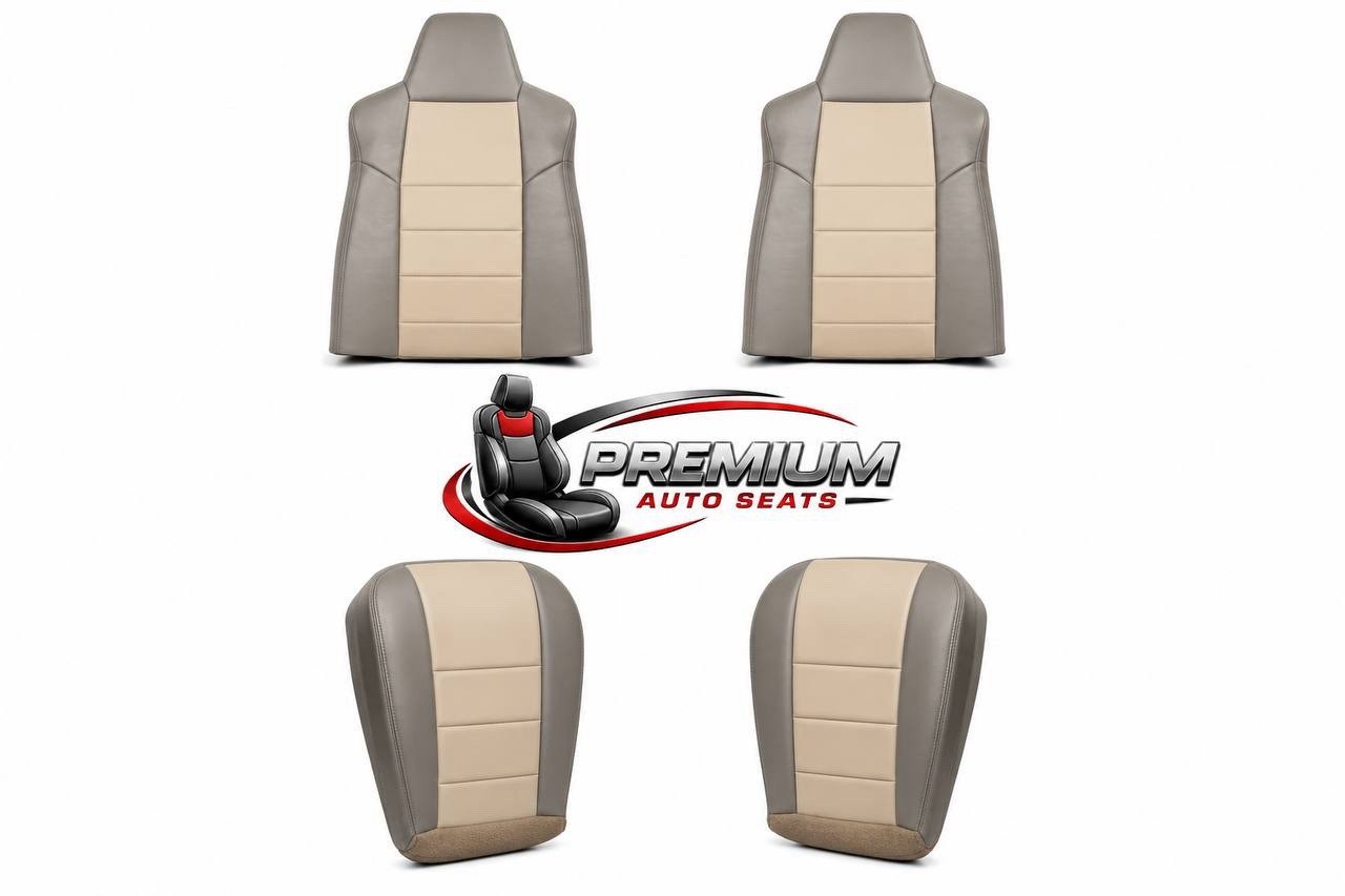 02 2003 2004 Ford Excursion Eddie Bauer LEATHER Front New Seat Covers 2Tone Tan 02 2003 2004 Ford Excursion Eddie Bauer LEATHER Front New Seat Covers 2Tone Tan