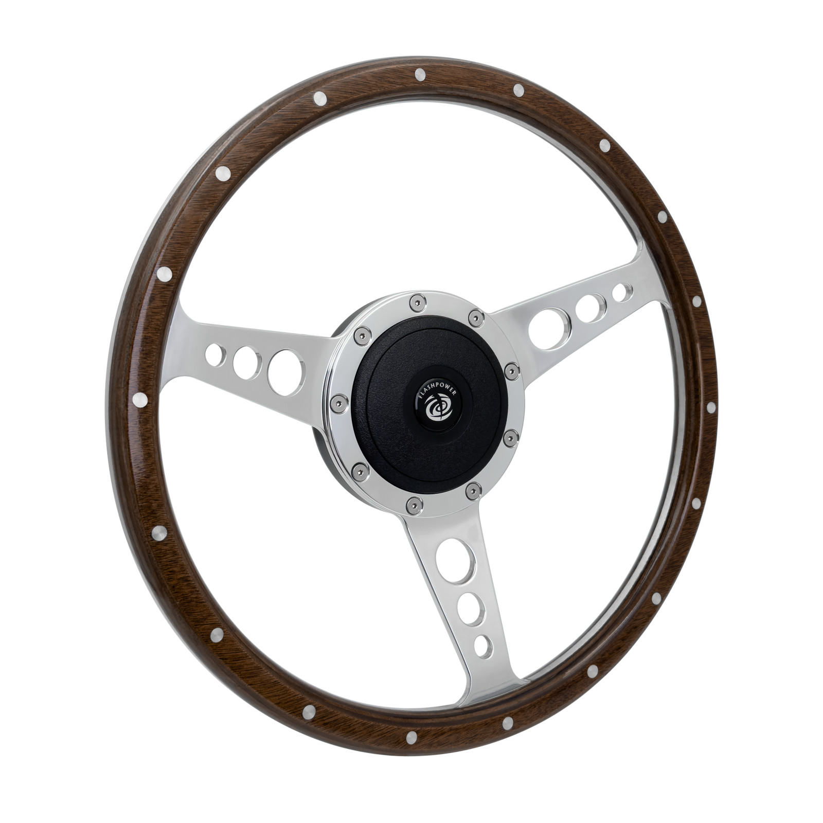 13'' Classic Riveted Laminated Wood Steering Wheel Restoration Mini MG Triumph