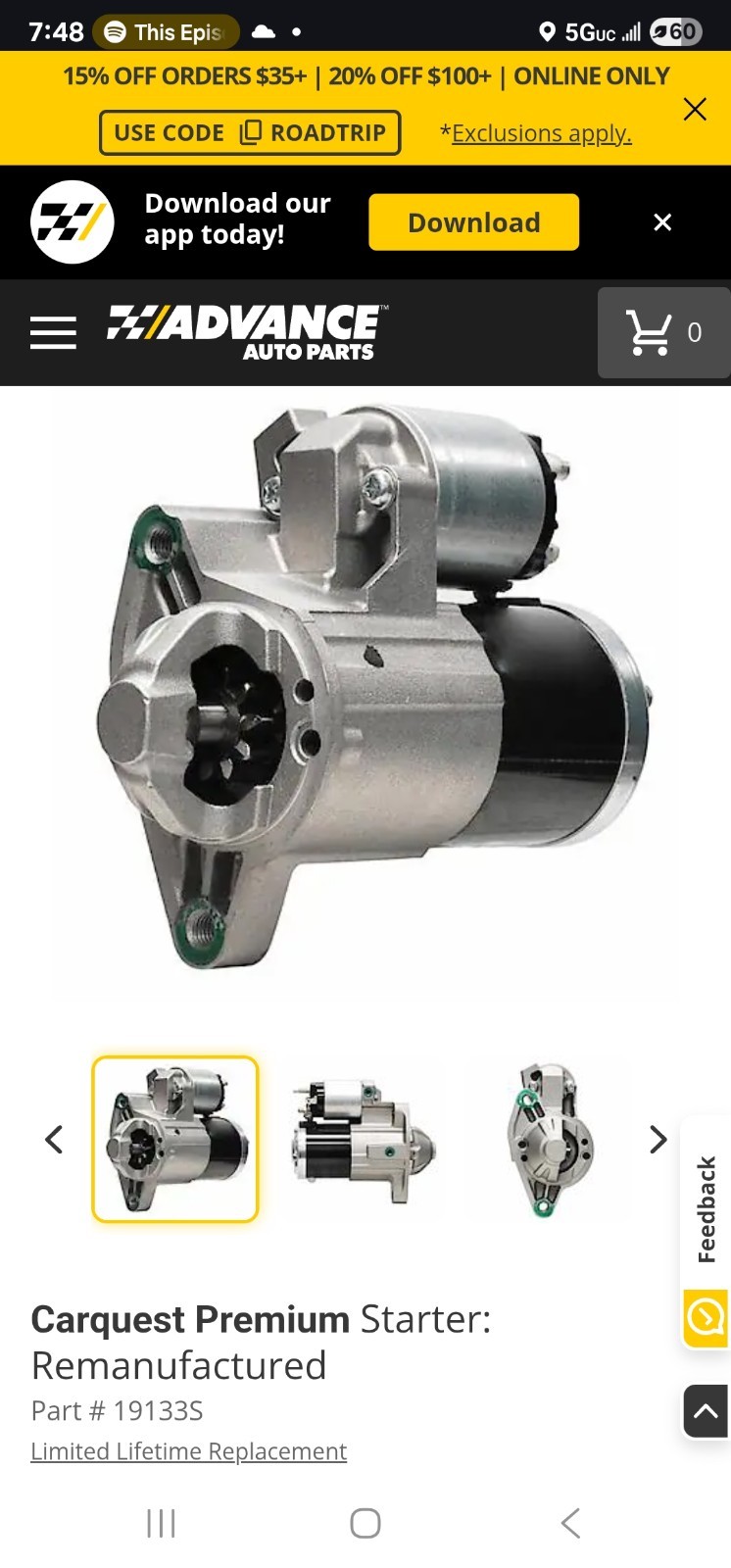 Carquest Premium Electrical 19133S - Starter Motor Carquest Premium Electrical 19133S - Starter Motor