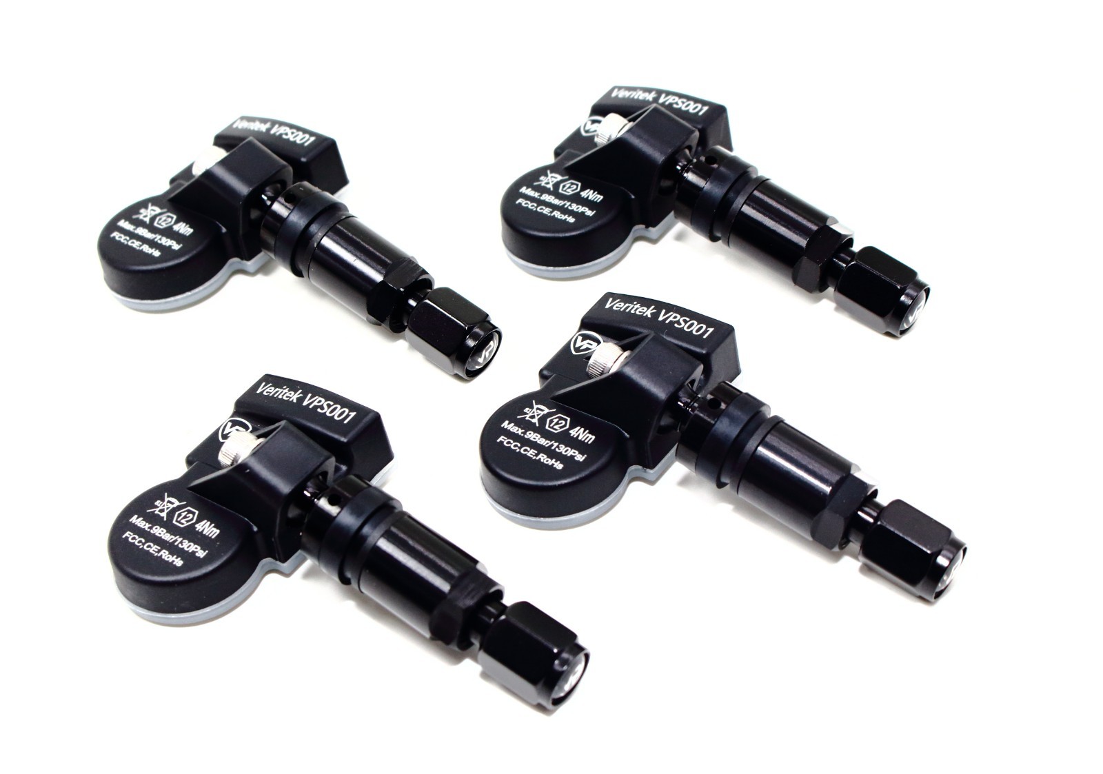 4 2005-2024 315mhz 433mhz TPMS Tire Pressure Sensors for Chrysler Black Stems
