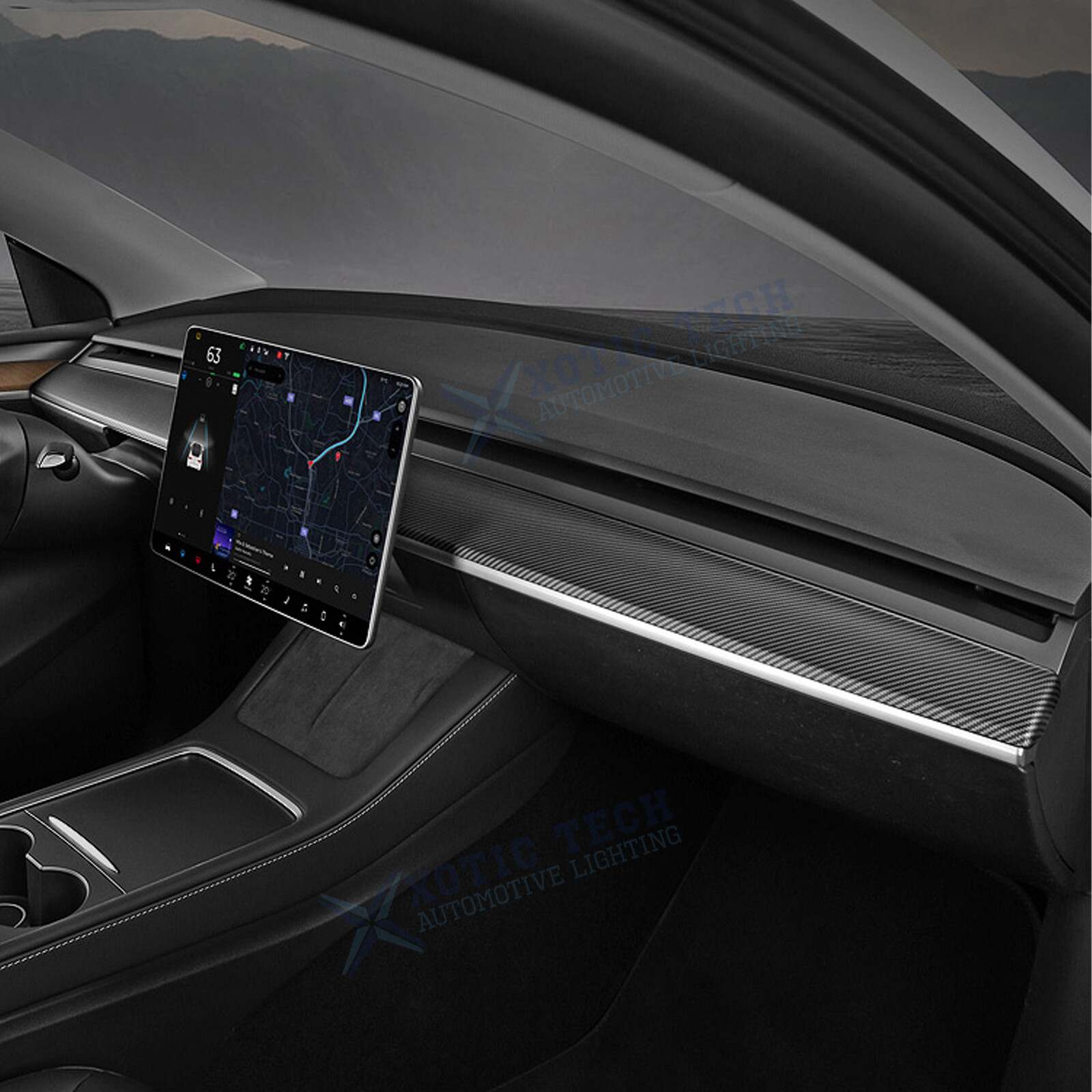 Dashboard Matte Carbon Fiber Panel Cover 2017-2023 Tesla Model 3/Y EASY INSTALL Dashboard Matte Carbon Fiber Panel Cover 2017-2023 Tesla Model 3/Y EASY INSTALL
