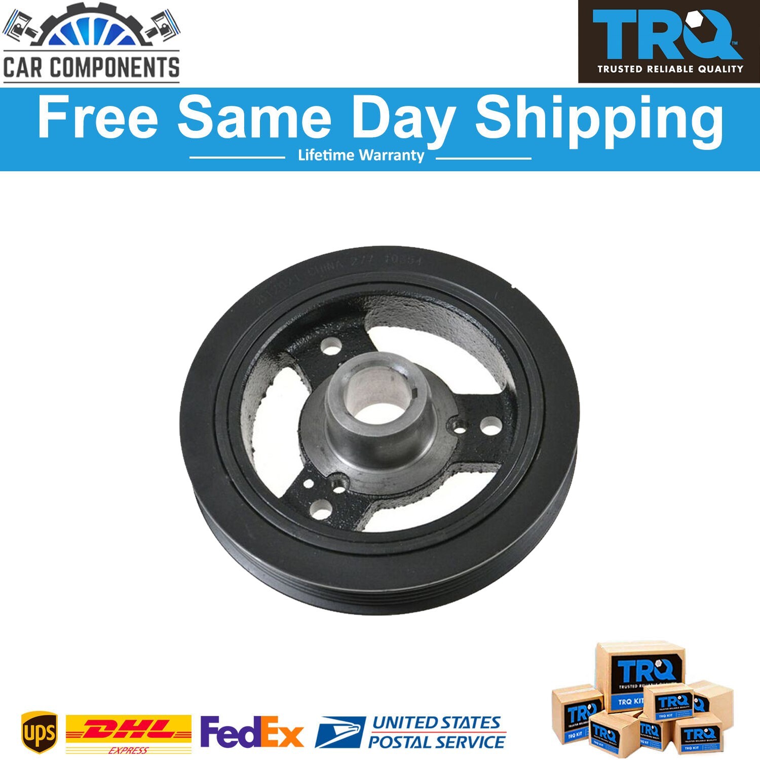 TRQ New Harmonic Balancer Crankshaft Pulley For 1988-2002 Dodge Eagle Jeep