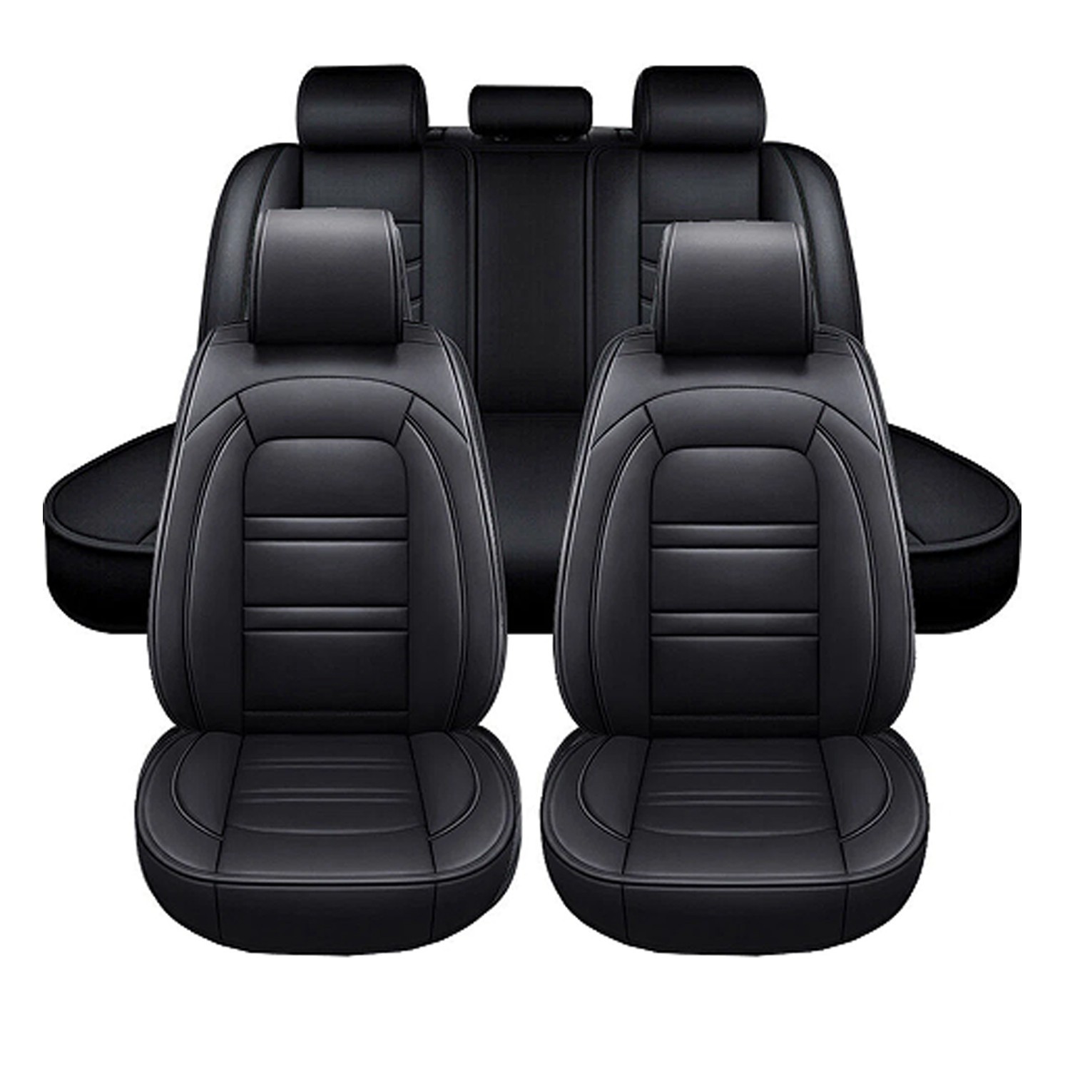 For Nissan Full Set Leather Seat Covers Front Rear 5-Seats Car Pickup Truck SUV