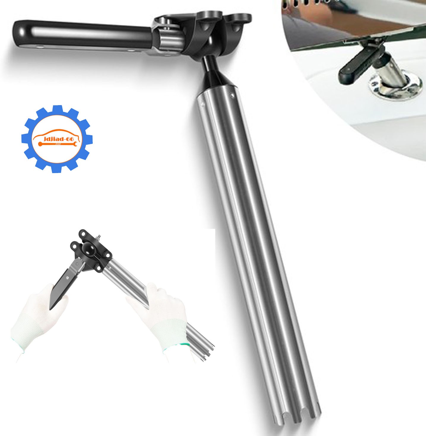 T10-355 All-Angle Adjustable Fish Rod Holder Grill Mounted Fit for All Grills