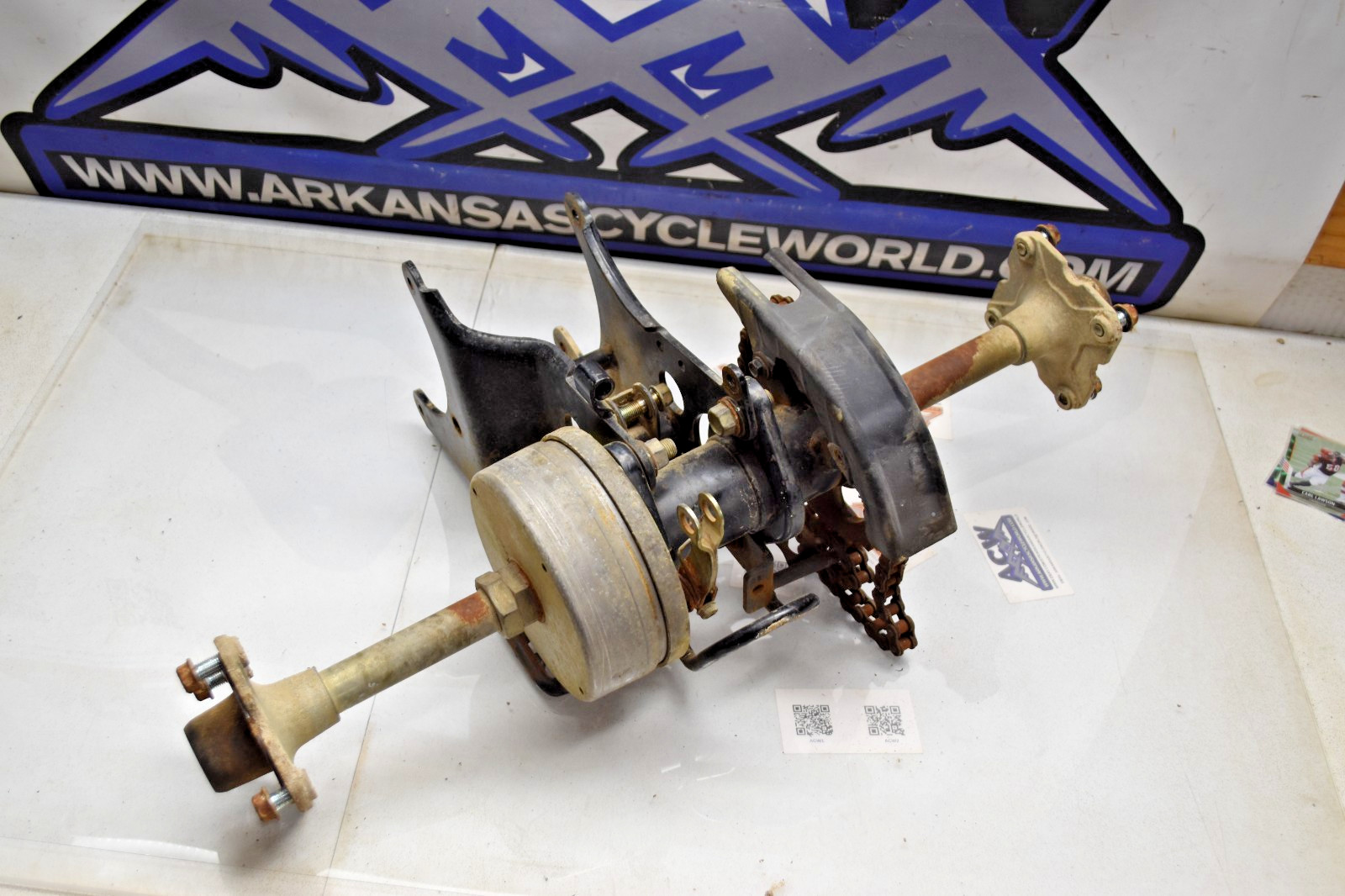 Y1-6 Full Rear End Axle Swing Arm Brakes Hubs 2016 Polaris Outlaw 50 Atv 16
