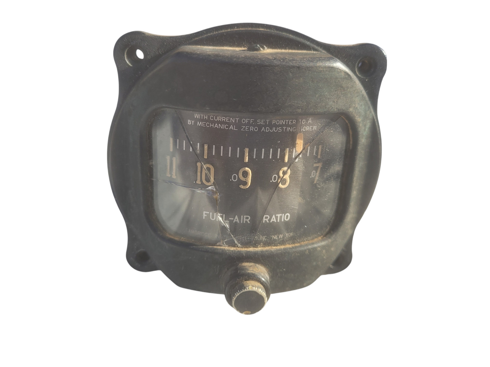 Cambridge Instrument Co WWII Aircraft Fuel Air Ratio Guage Indicator Vtg Unit