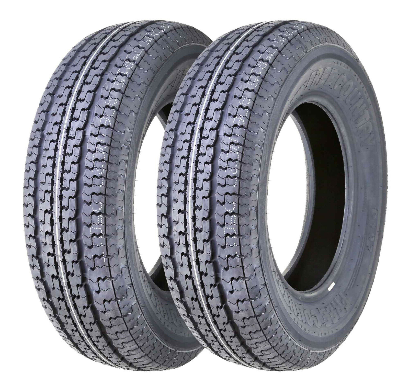 2 FREE COUNTRY Trailer Tires ST175/80R13 Radial 8 Ply LR D Speed M w/Scuff Guard