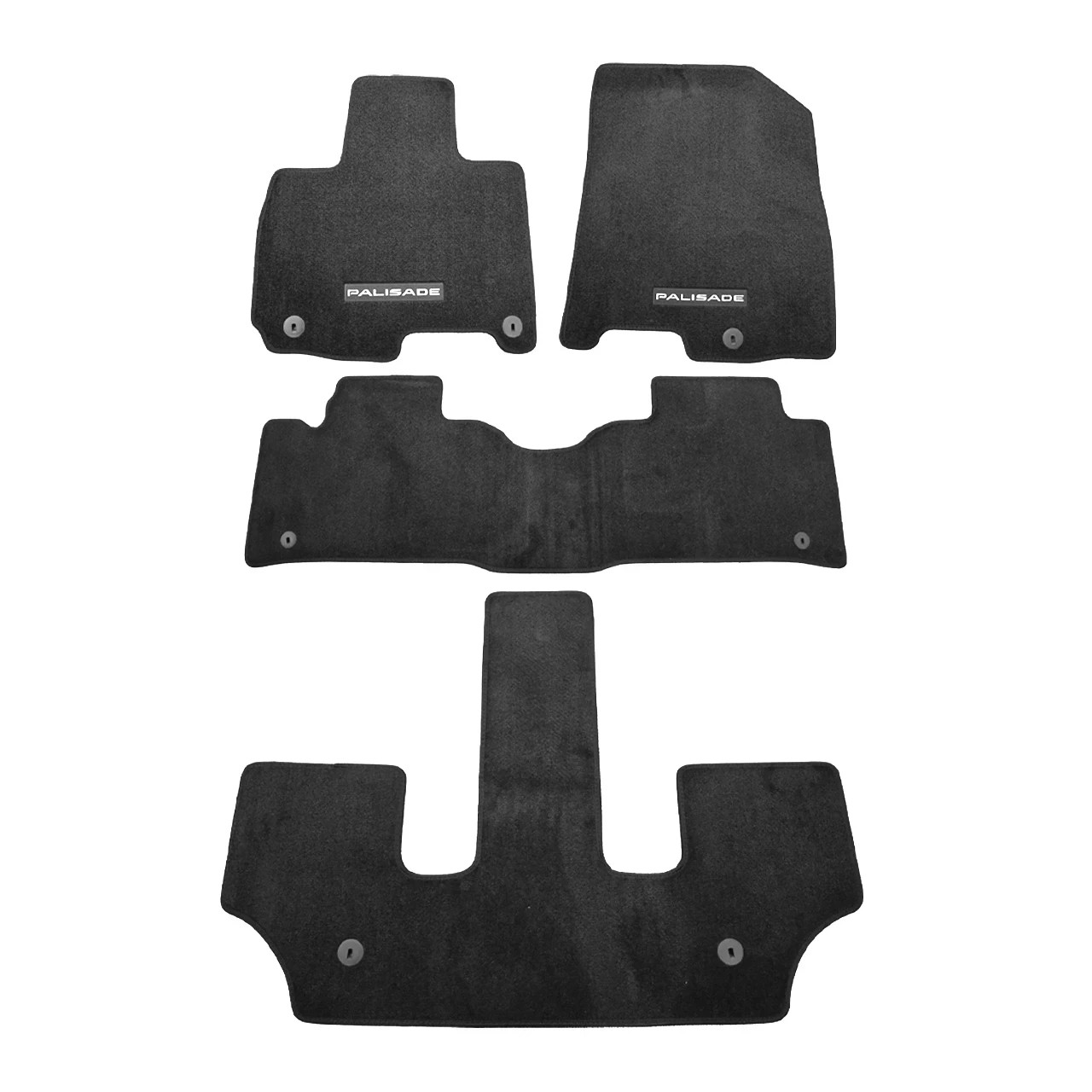 2026 2027 OEM Hyundai Palisade Carpeted Floor Mats DUF14-AC000 Black HEV 7P