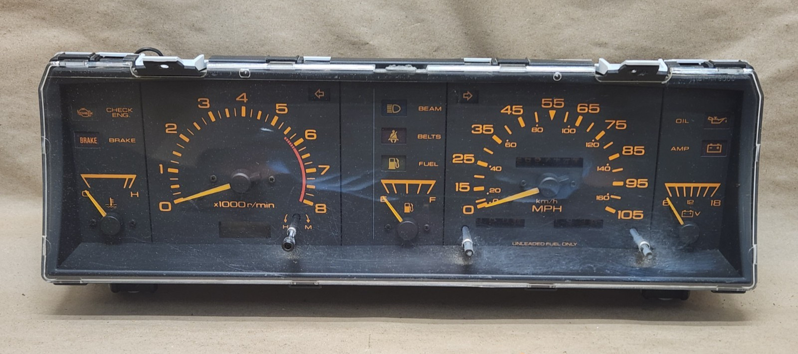 86-89 Nissan D21 Pathfinder MT MANUAL SINGLE FUEL GAUGE Instrument Cluster 265k 86-89 Nissan D21 Pathfinder MT MANUAL SINGLE FUEL GAUGE Instrument Cluster 265k