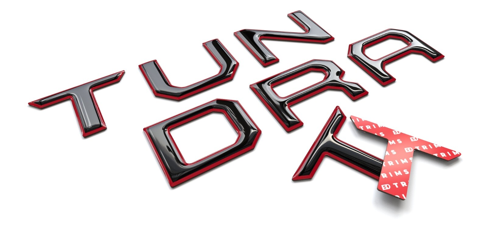 Black w/ Red Domed 3D Raised Letters compatible with Tundra 2014-2021 Tailgate