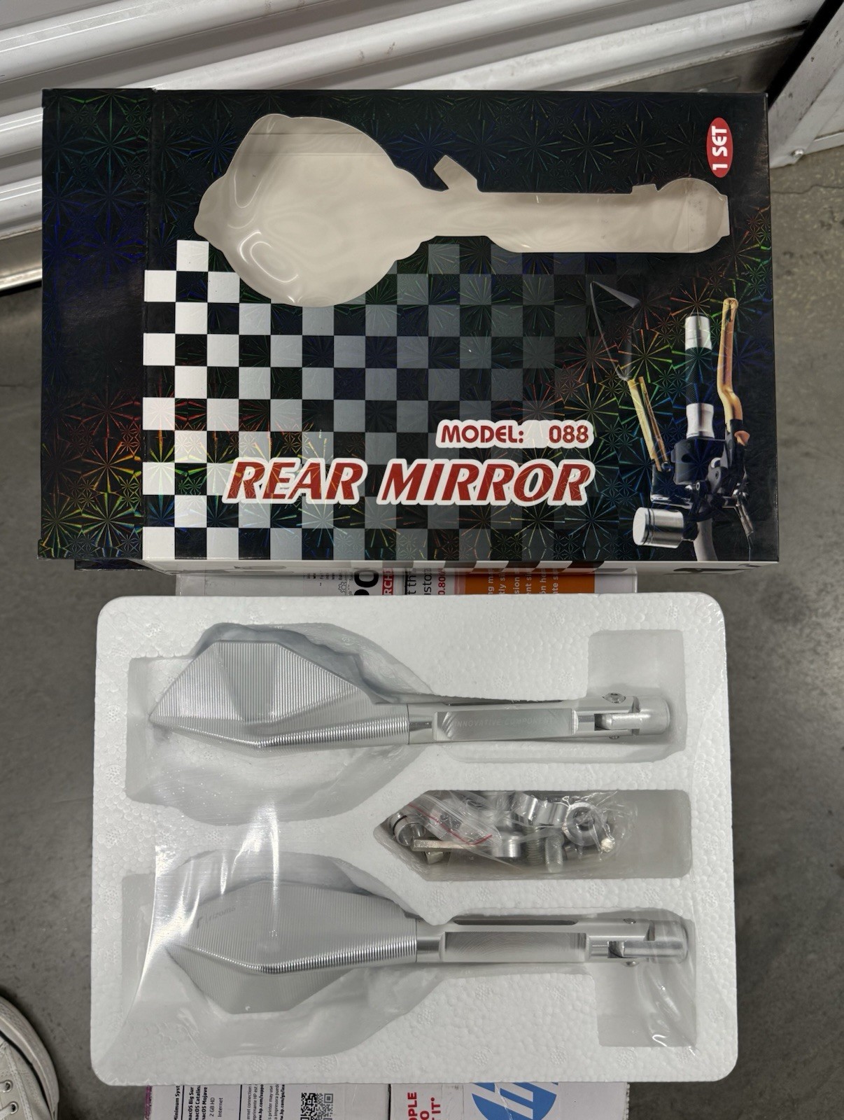 Rizoma Universal Left & Right Rear View Mirror Set CNC Model 088 Silver New NIB