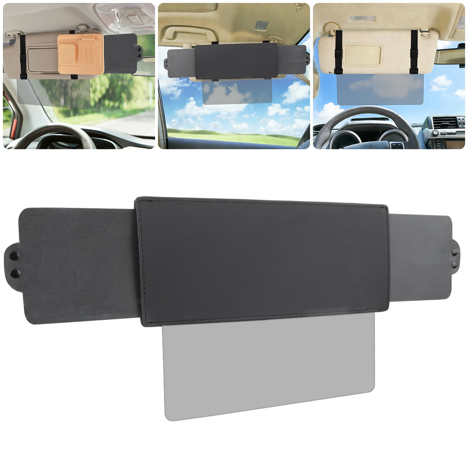Universal Car Sun Visor Extender Polarized Anti-Glare Extension 2 Side Sunshade