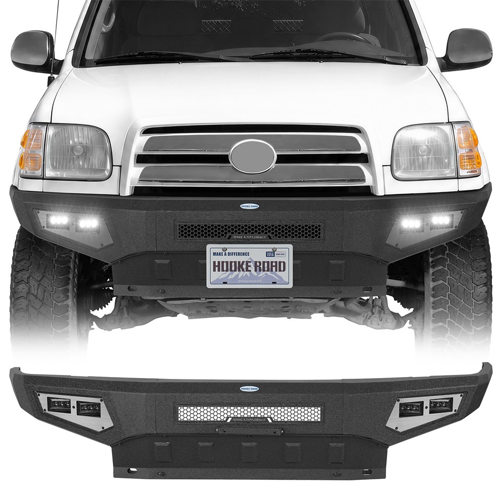 Fit 2000-2006 Toyota Tundra Offroad Front Bumper w/ Skid Plate & LED Lights