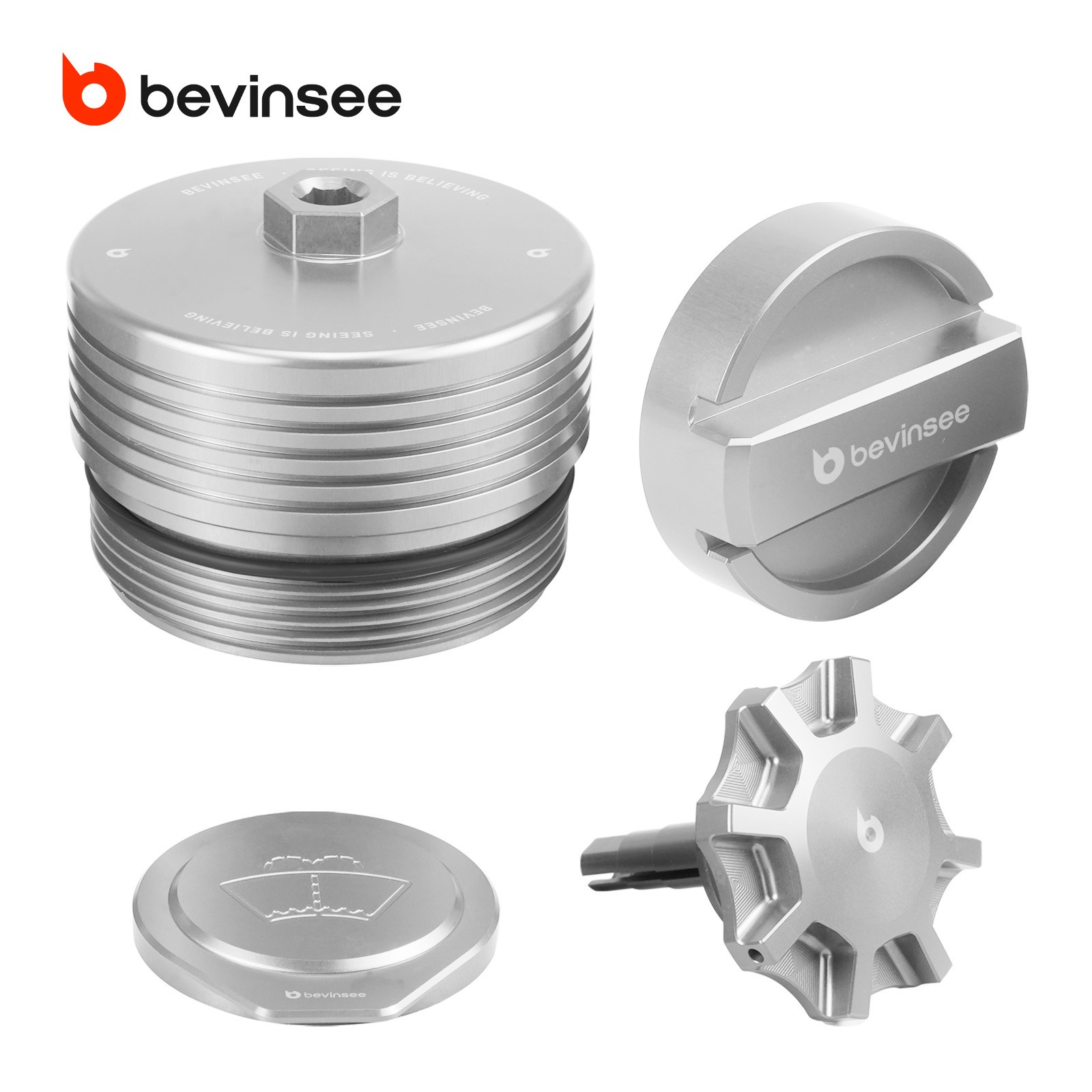 Set of 4 Engine Cap Package For BMW E9X E8X N20 N26 N51 N52 N54 N55 - Silver