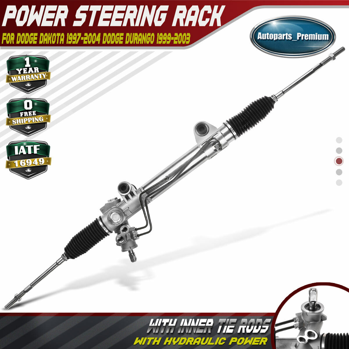 Power Steering Rack and Pinion Assembly for Dodge Dakota 97-04 Durango 99-03 RWD