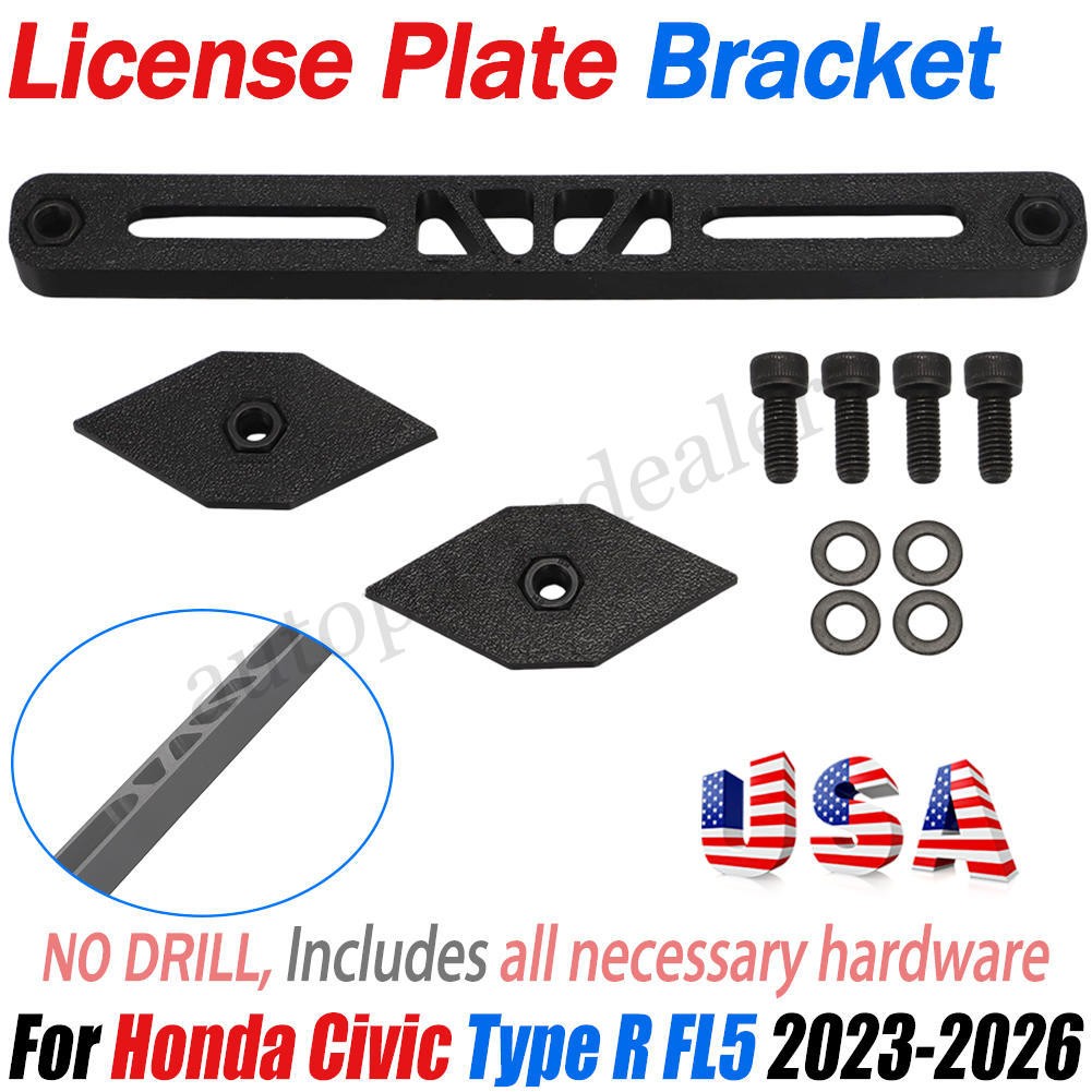 For Honda Civic Type R FL5 23-26 NO DRILL License Plate Bracket Mount w/Hardware For Honda Civic Type R FL5 23-26 NO DRILL License Plate Bracket Mount w/Hardware