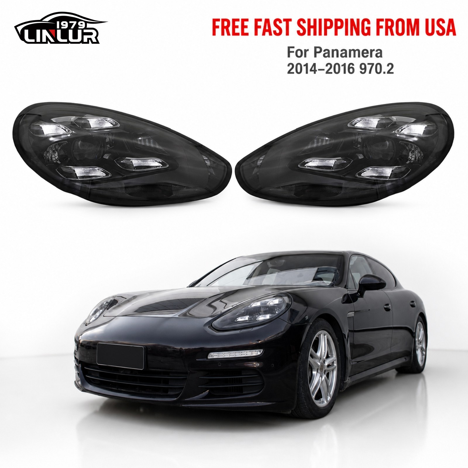 Pair 2023 Matrix LED Headlights For 2014-2016 Porsche Panamera 970 970.2 Upgrade