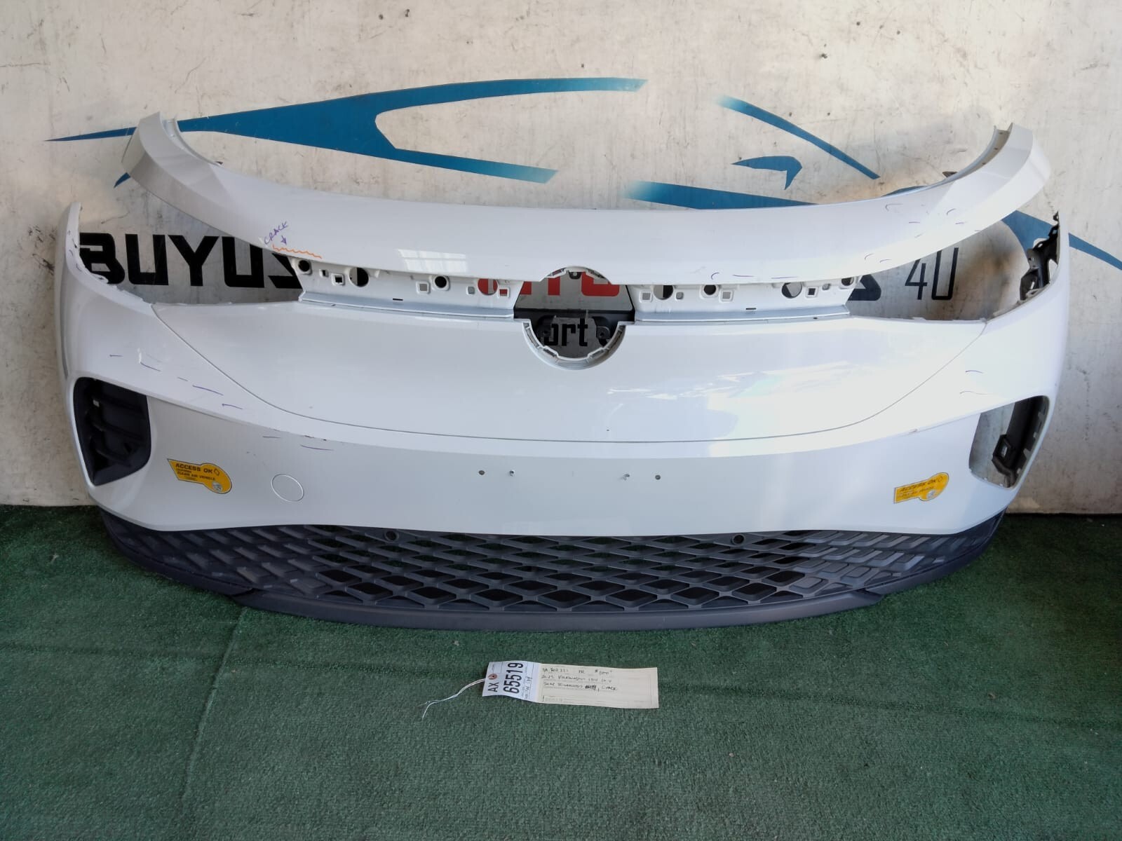 w/1crack 2021 2022 2023 VOLKSWAGEN ID4 iD.4 FRONT BUMPER OEM AX65519