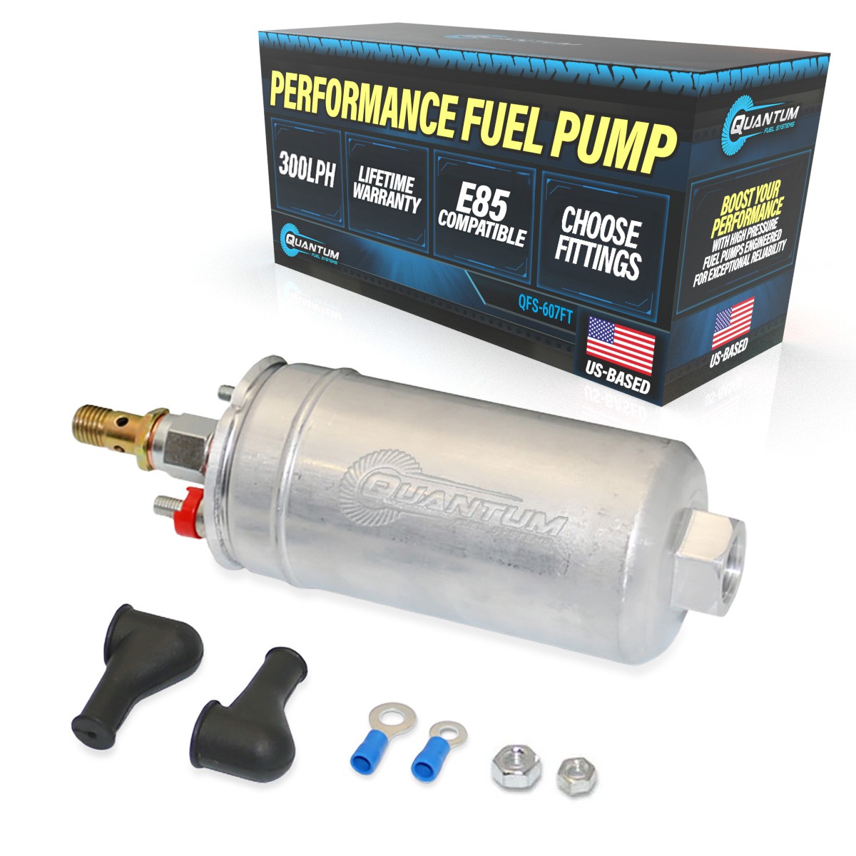 Fits 90-98 Porsche 911 580254044 300LPH Universal External Inline Fuel Pump QFS Fits 90-98 Porsche 911 580254044 300LPH Universal External Inline Fuel Pump QFS