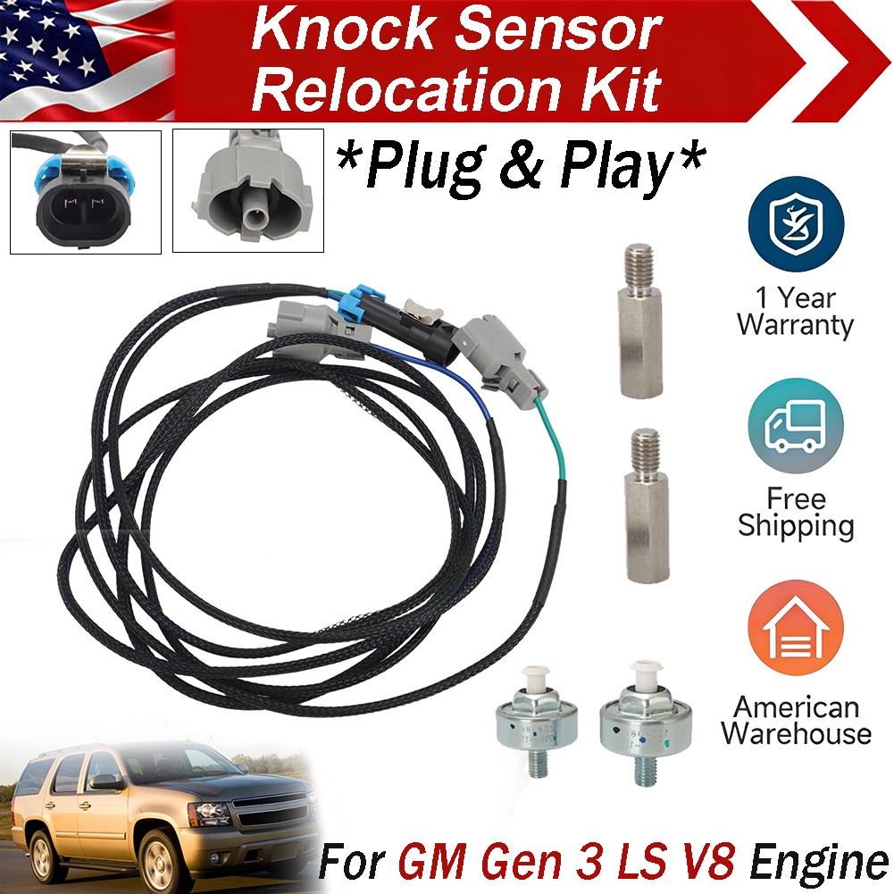Knock Sensor Relocation Kit For GM Gen 3 LS V8 Engines LS1 LS6 LQ4 LQ9 LM7 LR4 Knock Sensor Relocation Kit For GM Gen 3 LS V8 Engines LS1 LS6 LQ4 LQ9 LM7 LR4