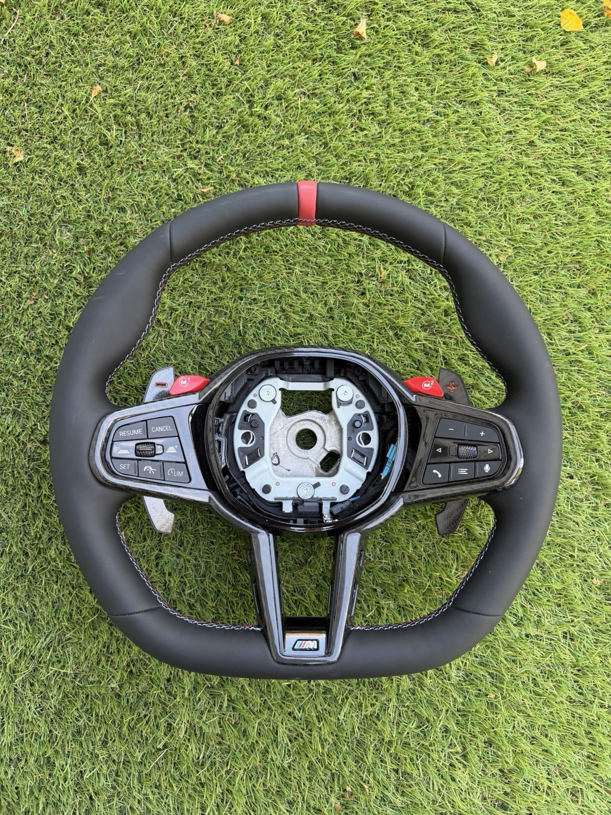 Carbon Style Fits BMW G80 G82 G83 Flat Bottom Steering Wheel M1 M2 Paddles
