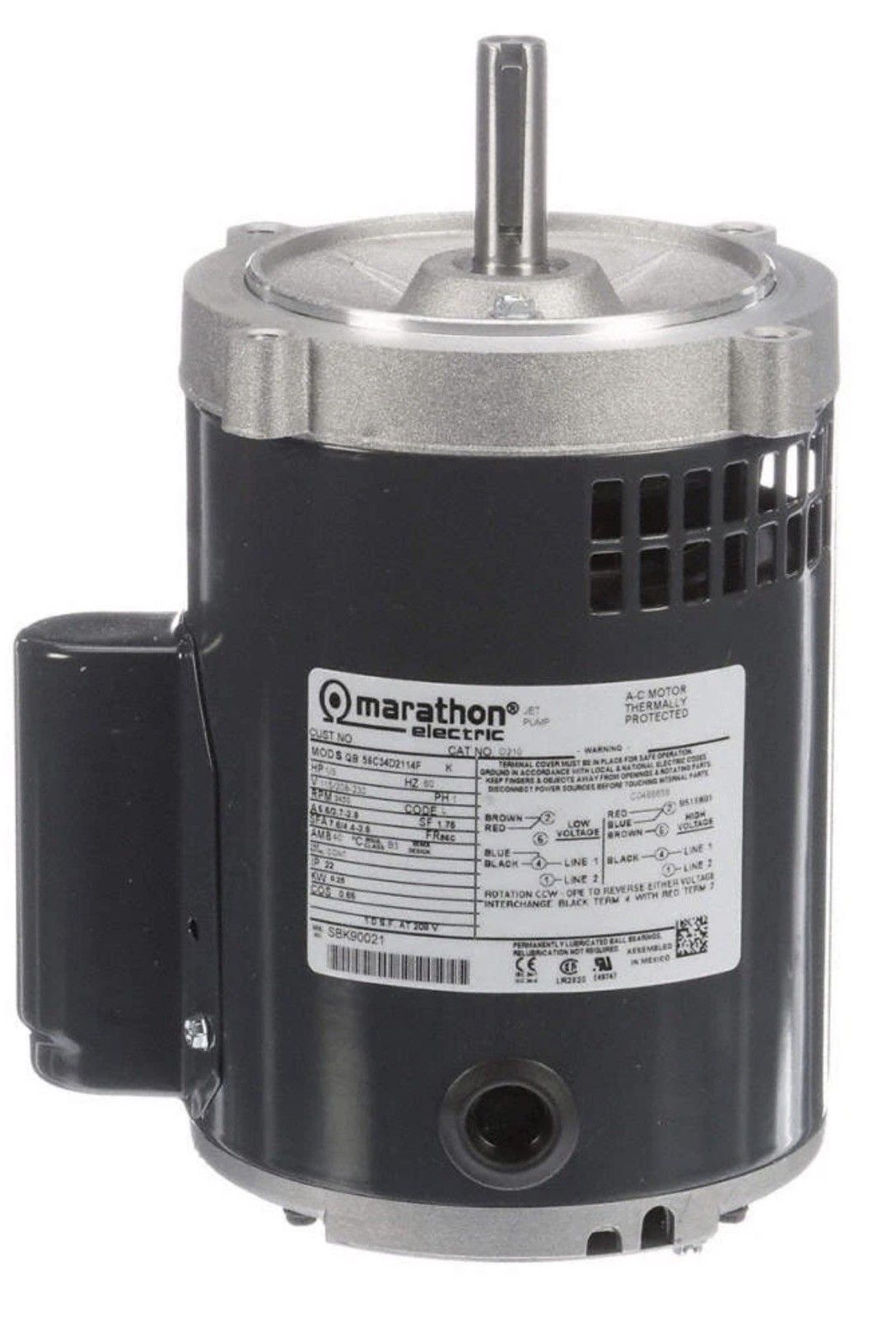 Marathon Electric Webster Blower Motor 056C34D2114 Marathon Electric Webster Blower Motor 056C34D2114