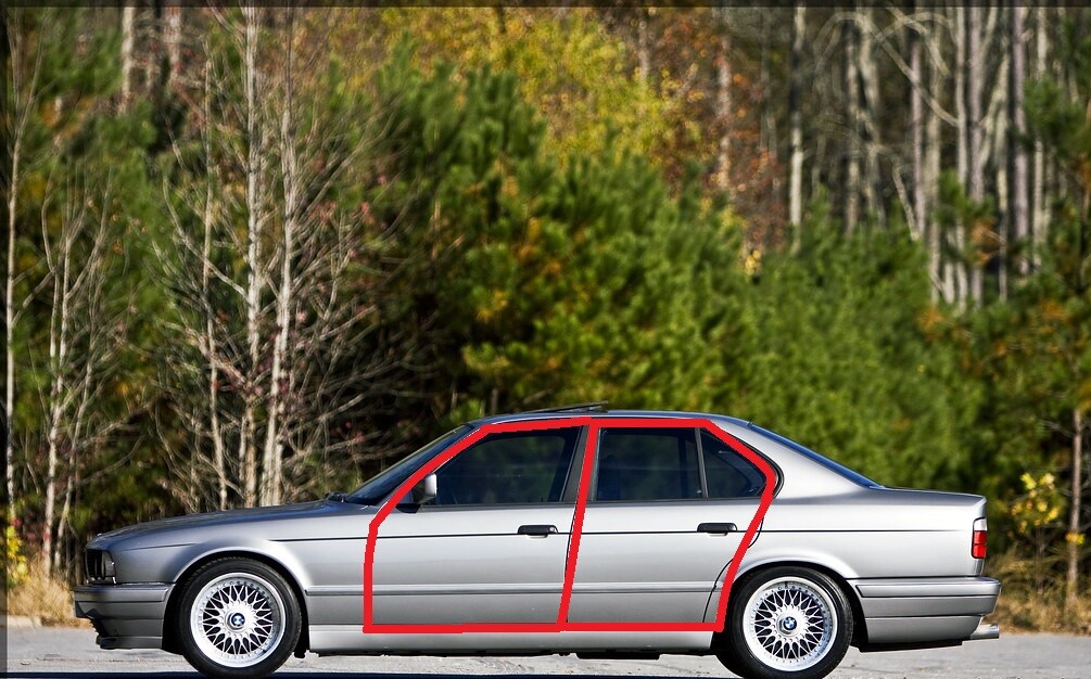 For BMW E34 5 SERIES 4 Doors Weatherstrip Rubber Seal 4 pcs