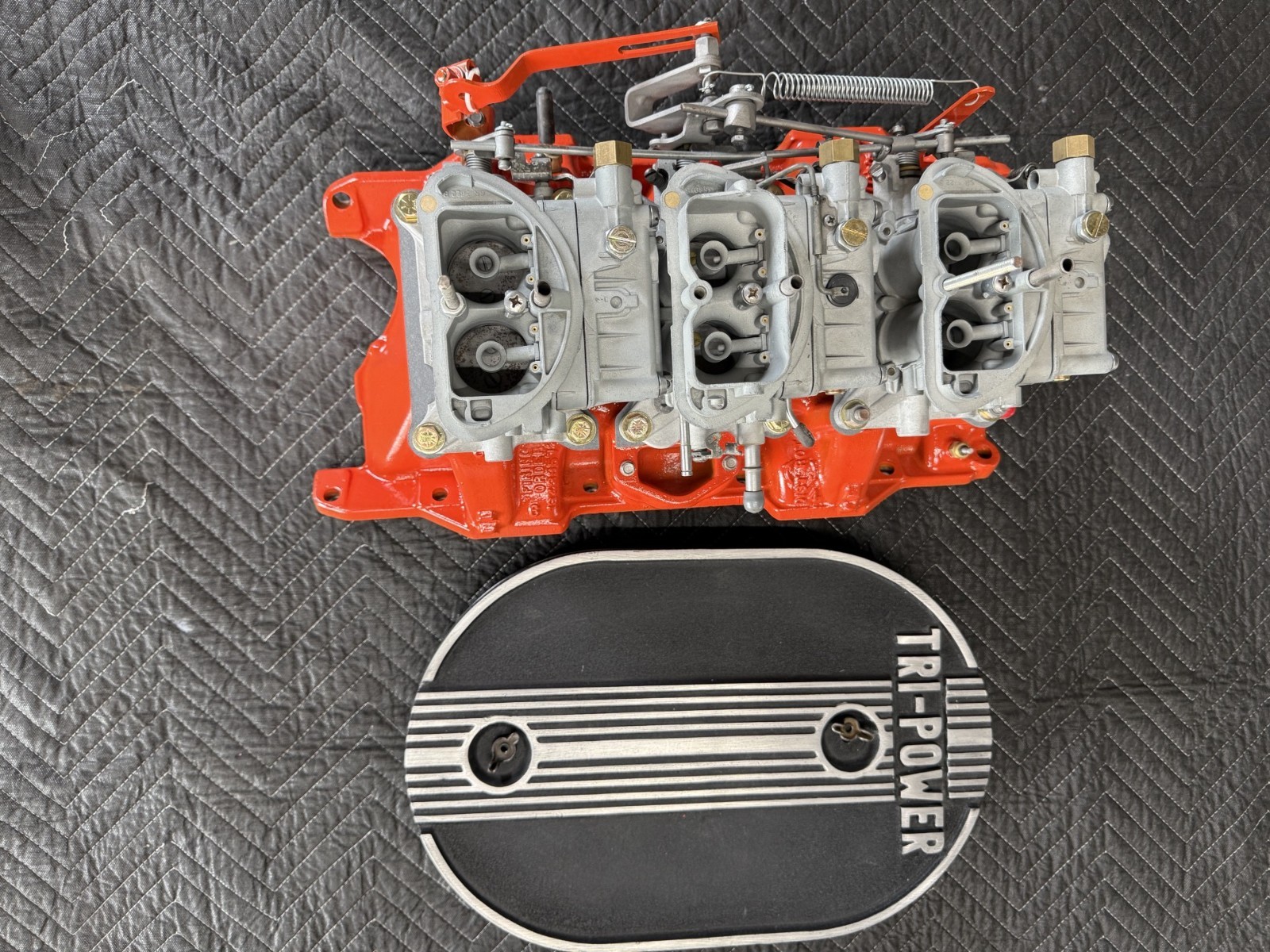 70 71 MOPAR 340 SIX PACK INTAKE CARBS AIR CLEANER LINKAGES AAR T/A MR. NORMS GSS