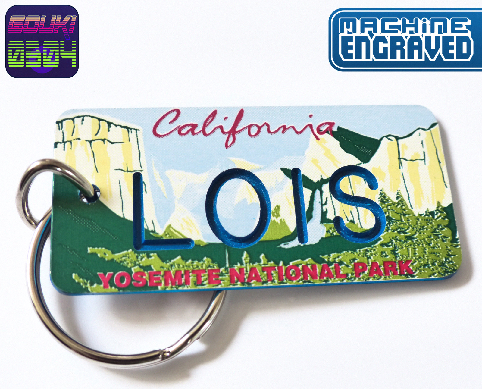 Personalized Yosemite California License Plate Keychain Tag - Any Name - Vintage