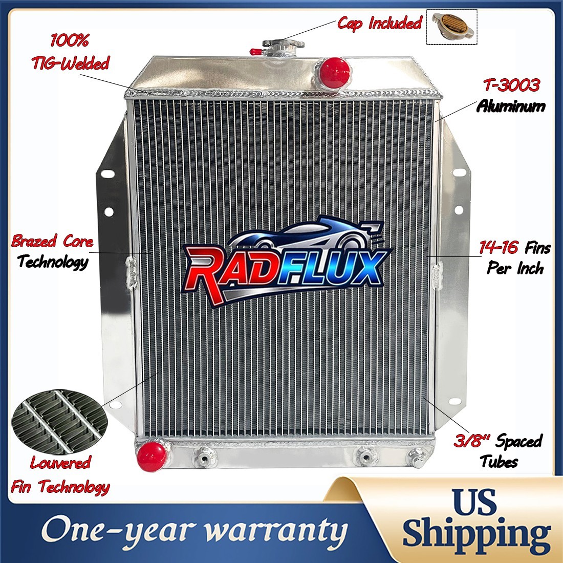 CC6665 Aluminum Radiator For 1964-1970 Dodge A100 5.4L V8 Pickup AT/MT 1965 1966