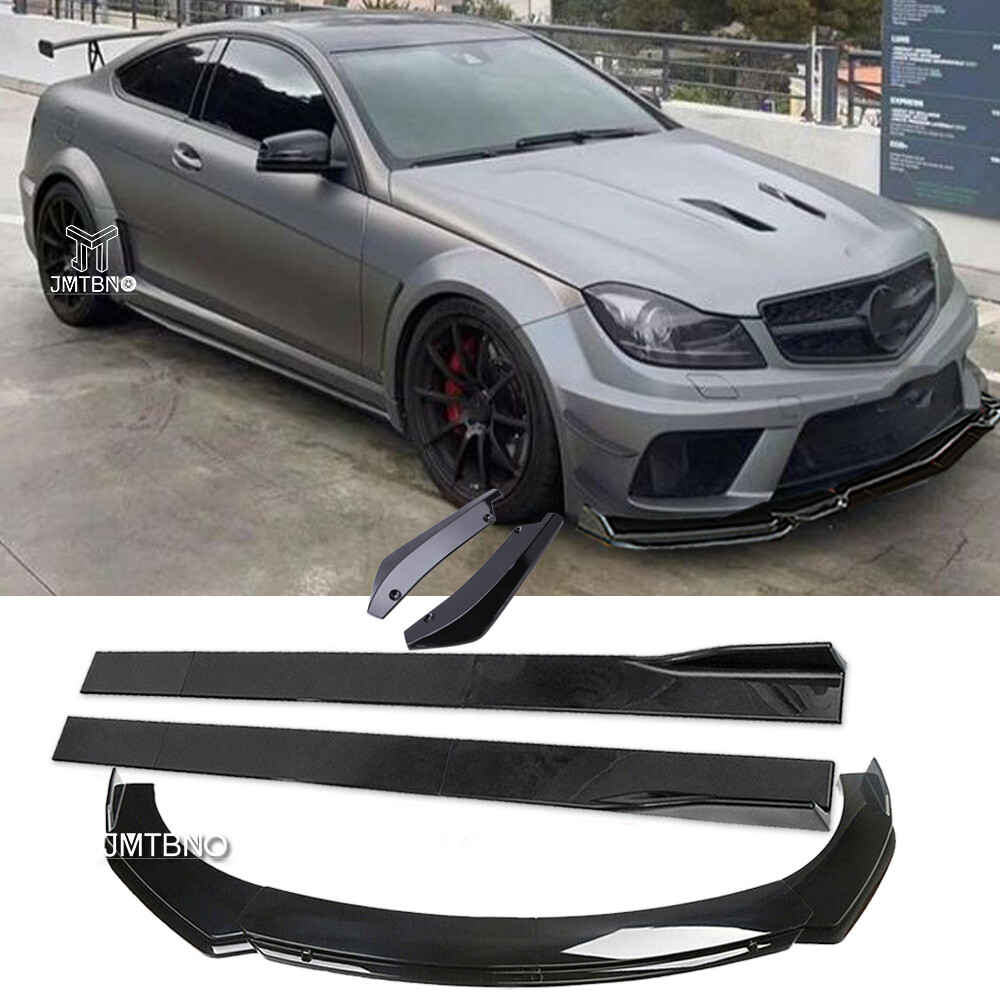 For Mercedes Benz C200 C250 C300 Car Front&Rear Bumper Lip Splitter+Side Skirts For Mercedes Benz C200 C250 C300 Car Front&Rear Bumper Lip Splitter+Side Skirts