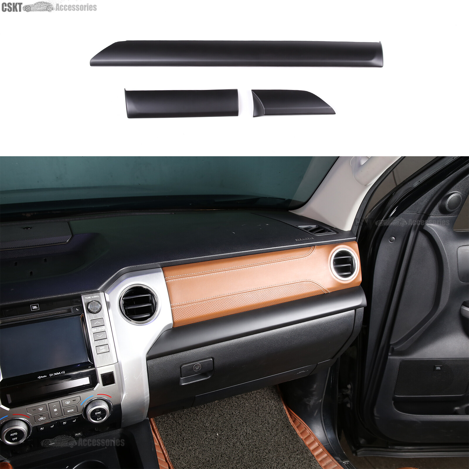Matte Black Interior Dash Center Console Trim Cover Set Fits Tundra 2014-2021